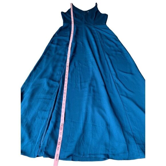 Dress The Population Iris Slit Crepe Gown In Peacock Blue/Teal size XL - Picture 11 of 13